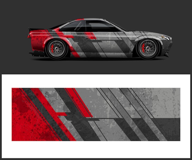 Concepto de diseño de etiqueta de vinilo de diseño de envoltura de coche