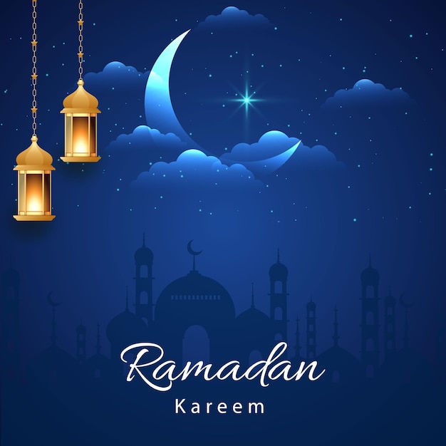 Vector concepto de diseño de fondo de ramadan kareem con ilustración