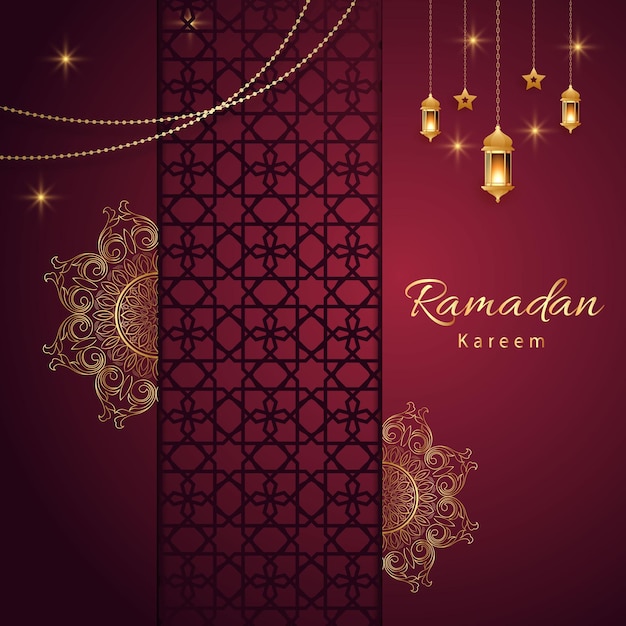 Vector concepto de diseño de fondo de ramadan kareem con ilustración