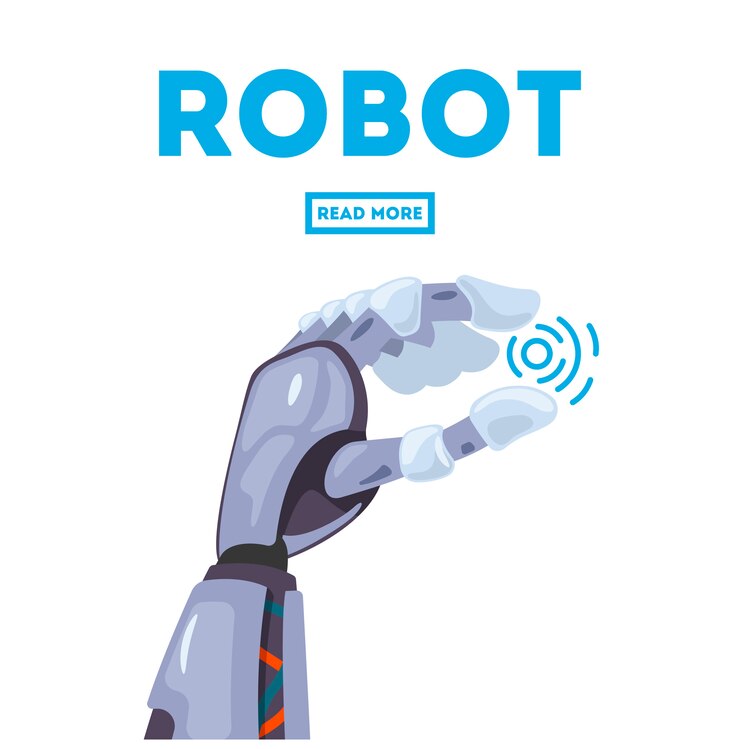 Vector concepto de diseño futurista de un brazo mecánico robótico.