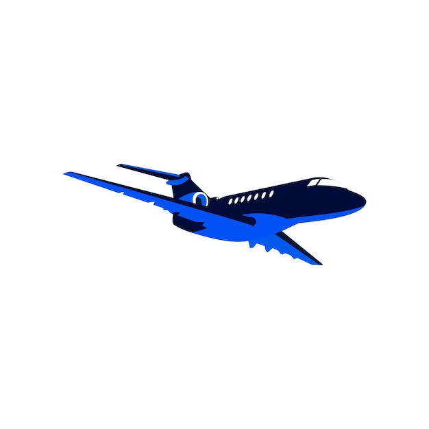 Concepto de diseño gráfico de avión a reacción simple