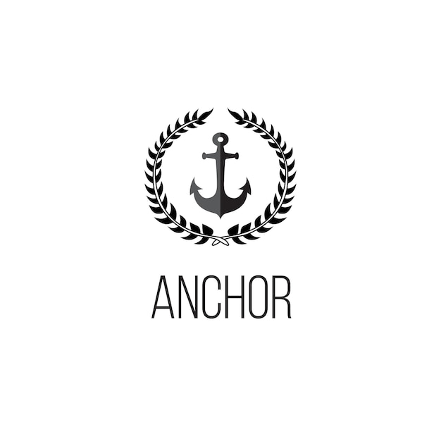 Concepto de diseño gráfico del logotipo de ancla. Elemento de ancla editable, se puede utilizar como logotipo, icono, plantilla en web e impresión.