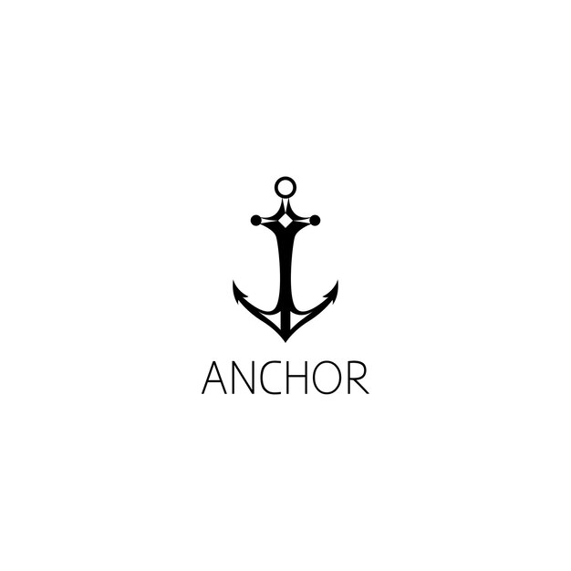 Concepto de diseño gráfico del logotipo de ancla