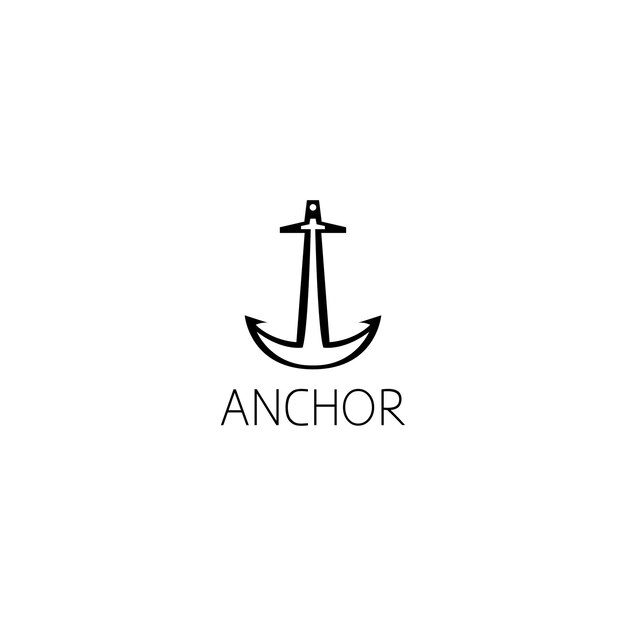 Concepto de diseño gráfico del logotipo de ancla