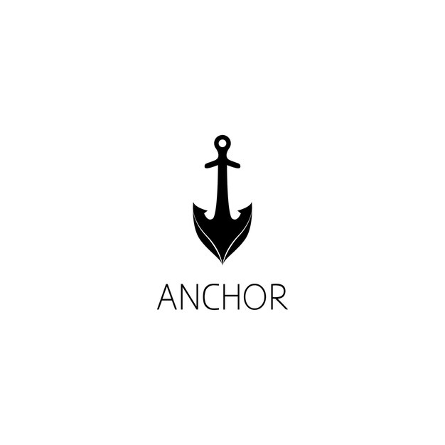Concepto de diseño gráfico del logotipo de ancla