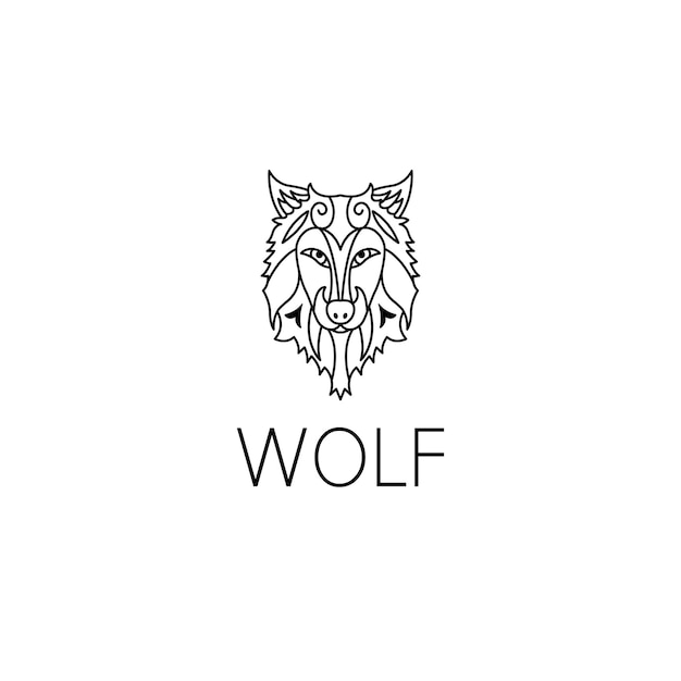 Concepto de diseño gráfico del logotipo de lobo. Elemento lobo editable, se puede utilizar como logotipo, icono, plantilla en web e impresión.