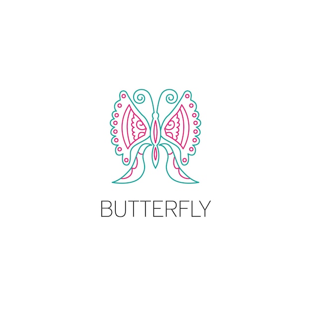Concepto de diseño gráfico del logotipo de la mariposa. Elemento de mariposa editable, se puede utilizar como logotipo, icono, plantilla en web e impresión.