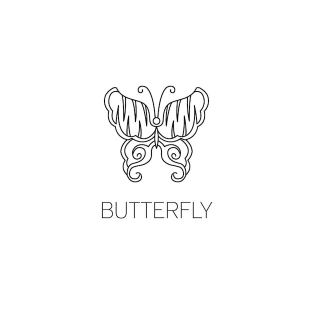 Concepto de diseño gráfico del logotipo de la mariposa. Elemento de mariposa editable, se puede utilizar como logotipo, icono, plantilla en web e impresión.