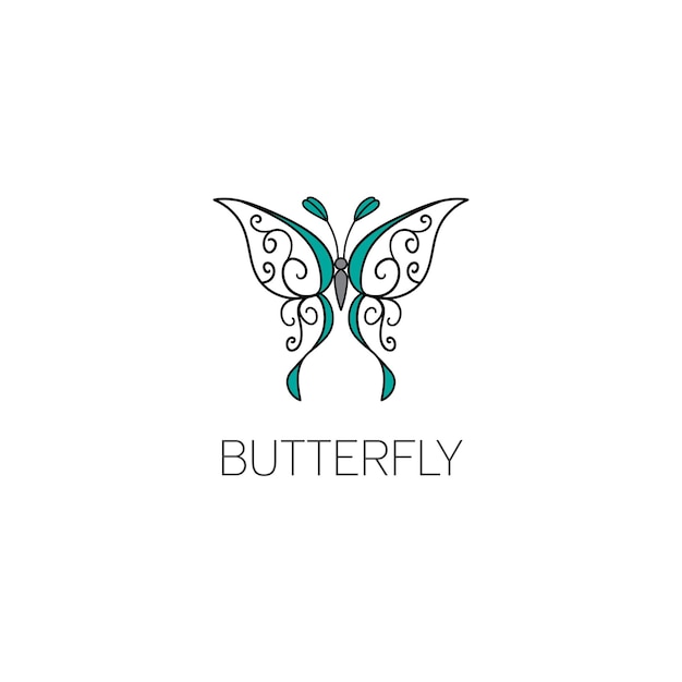 Concepto de diseño gráfico del logotipo de la mariposa. Elemento de mariposa editable, se puede utilizar como logotipo, icono, plantilla en web e impresión.