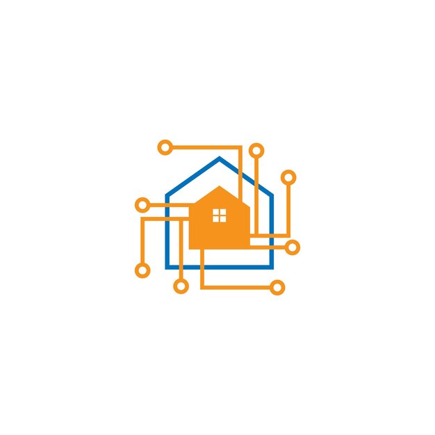 Concepto de diseño de icono de logotipo de casa inteligente
