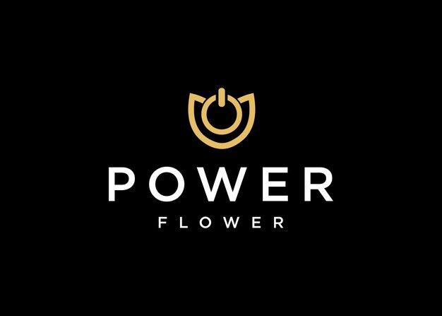 concepto de diseño de icono de logotipo de flor de poder