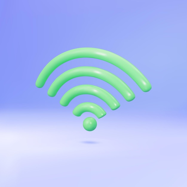 Concepto de diseño de icono WiFi 3D símbolo wifi sobre fondo azul