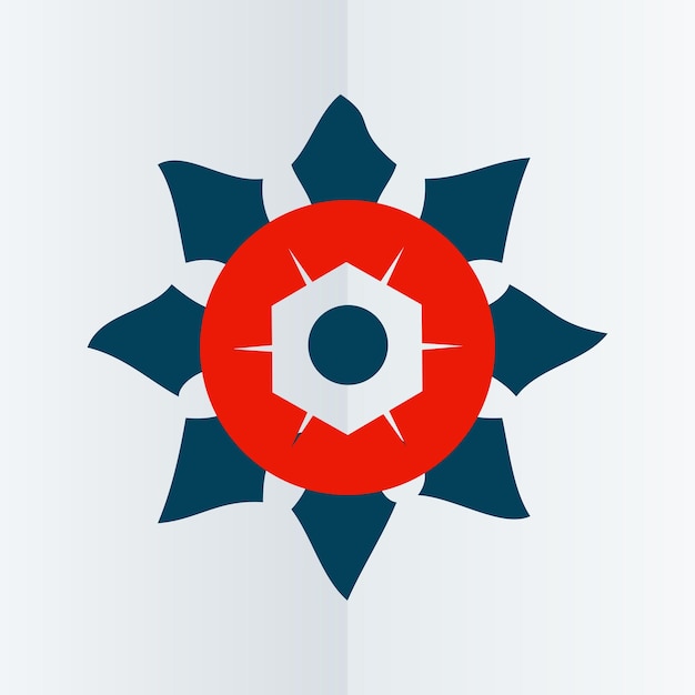 Concepto de diseño de ilustración de arte de icono de símbolo radial de flor redonda con estilo moderno