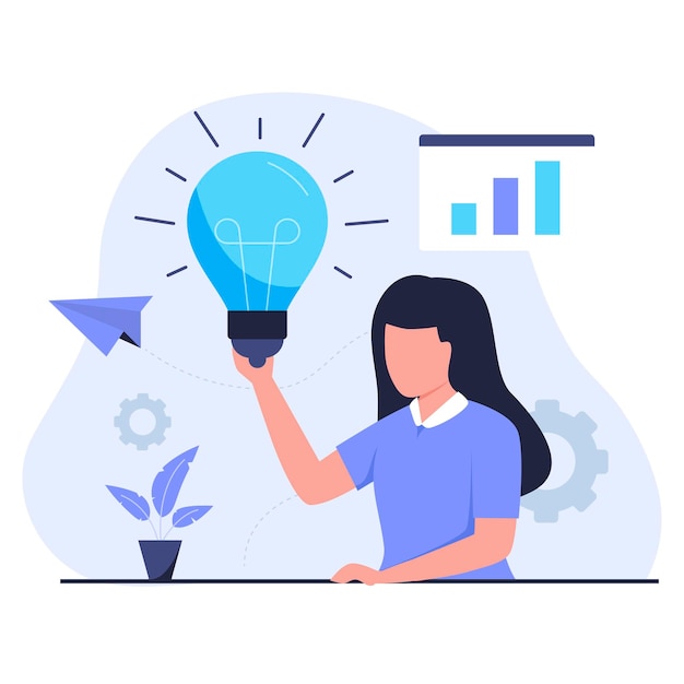Concepto de diseño de ilustración de idea creativa. Ilustración para sitios web, páginas de destino, aplicaciones móviles, carteles y pancartas.