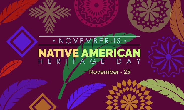 Concepto de diseño de ilustración vectorial del Día de la Herencia Nativa Americana observado el 25 de noviembre