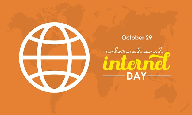 Vector concepto de diseño de ilustración vectorial del día internacional de internet observado el 29 de octubre