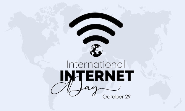 Concepto de diseño de ilustración vectorial del día internacional de internet observado el 29 de octubre