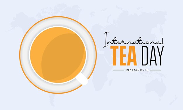 Concepto de diseño de ilustración vectorial del Día Internacional del Té observado el 15 de diciembre