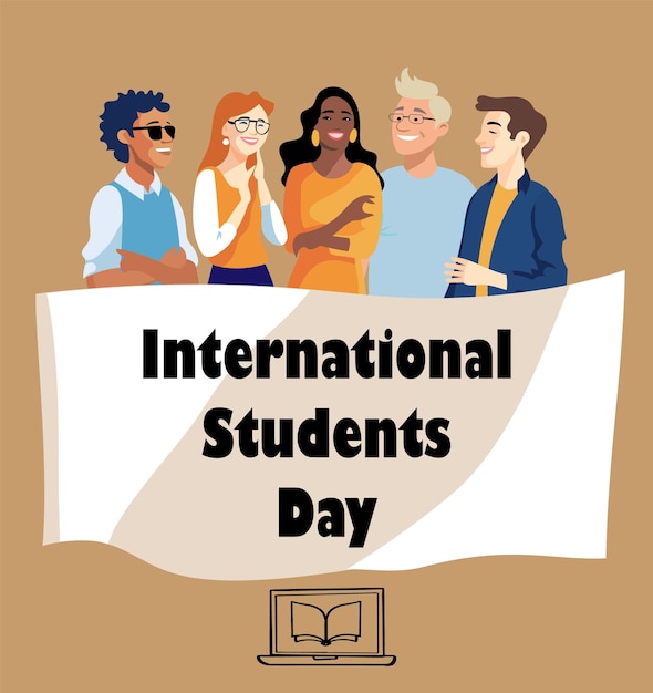 Concepto de diseño de ilustración vectorial del día mundial de los estudiantes