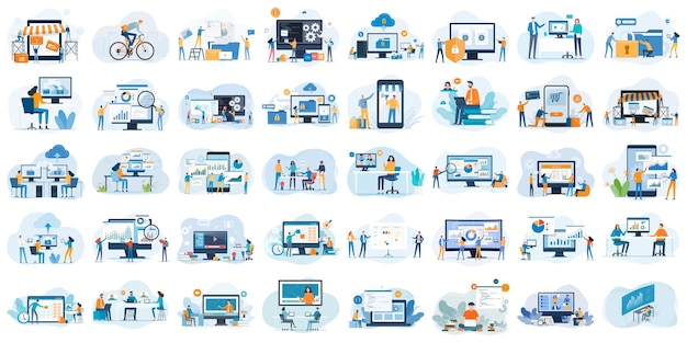 Concepto de diseño de ilustración vectorial plana para empresas