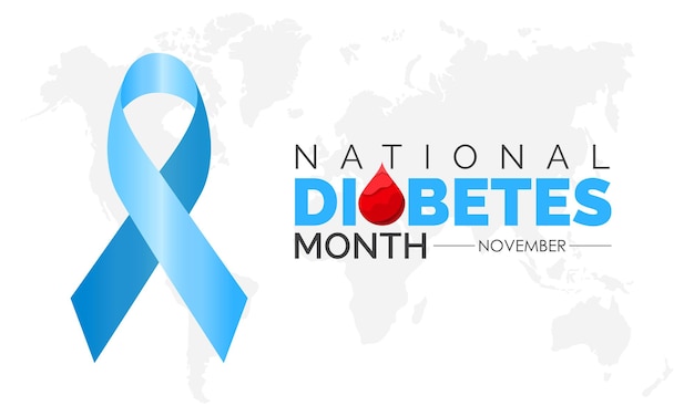 Concepto de diseño de ilustraciones vectoriales del Mes Nacional de la Diabetes que se celebra cada noviembre