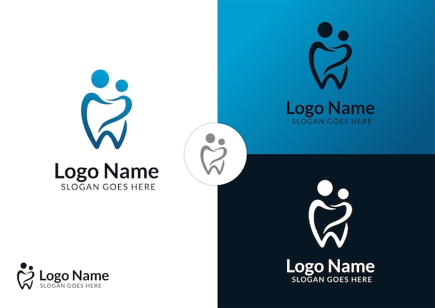Concepto de diseño de logo de dentista para niños