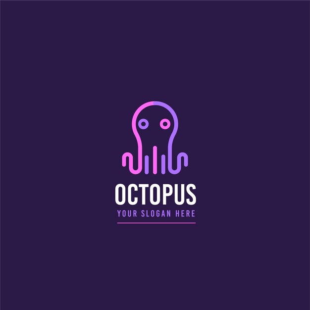 Vector concepto de diseño de logo de pulpo