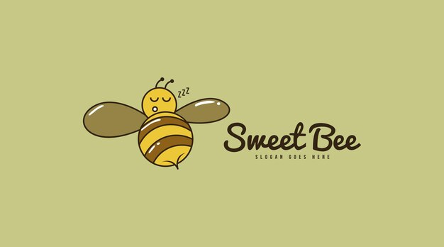 Concepto de diseño de logotipo de abeja para vector de plantilla de logotipo anual