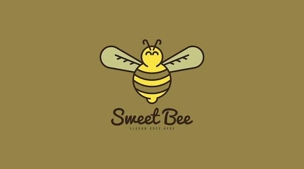 Concepto de diseño de logotipo de abeja para vector de plantilla de logotipo anual