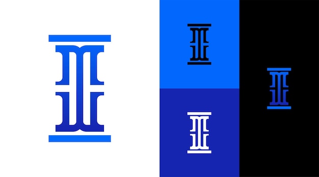 Concepto de diseño de logotipo de abogado de ley de pilar de monograma MW