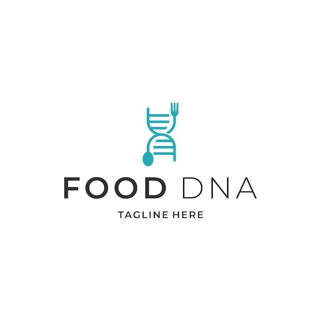Concepto de diseño de logotipo de ADN alimentario