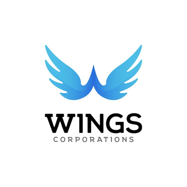 Concepto de diseño de logotipo de ala