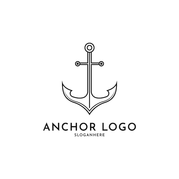 Concepto de diseño de logotipo de ancla simple