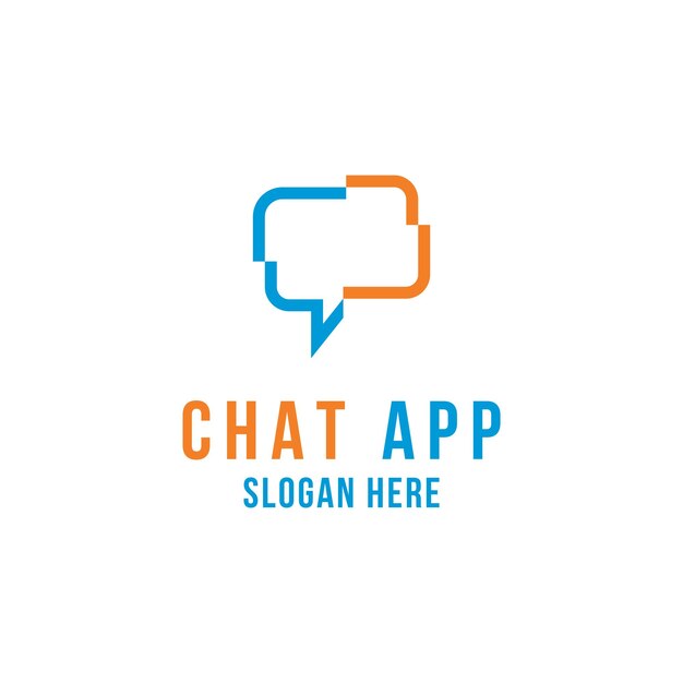 concepto de diseño del logotipo de la aplicación de chat