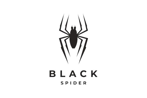 concepto de diseño de logotipo de araña negra