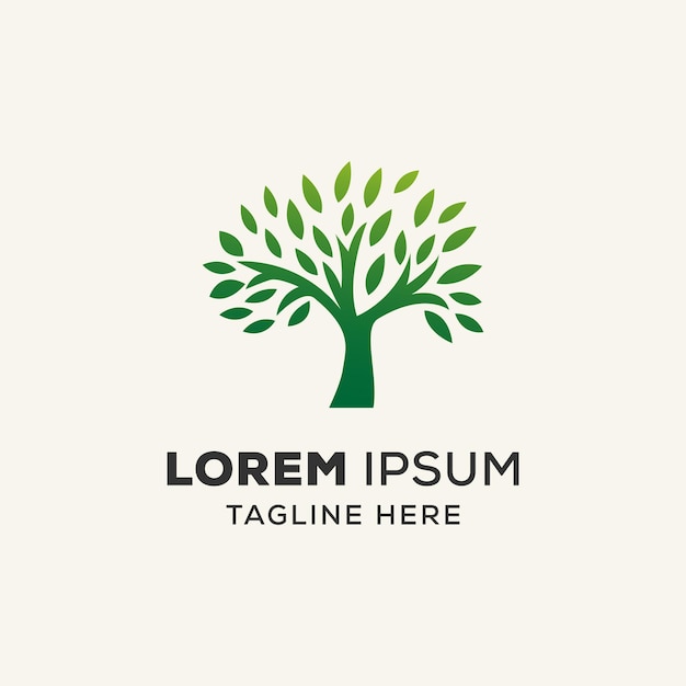Concepto de diseño de logotipo de árbol ecológico verde