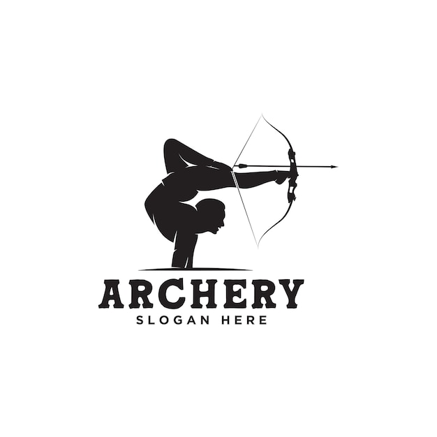 Concepto de diseño de logotipo Archer con ilustración de vector de dedos de los pies