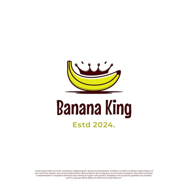 El concepto de diseño del logotipo de banana chocolate banana king