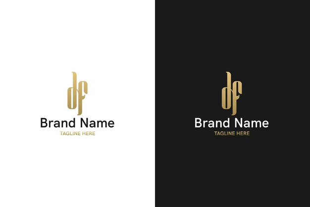 Concepto de diseño de logotipo basado en inicial DF o FD