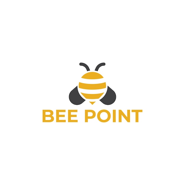 Concepto de diseño de logotipo de Bee Point para negocios en línea