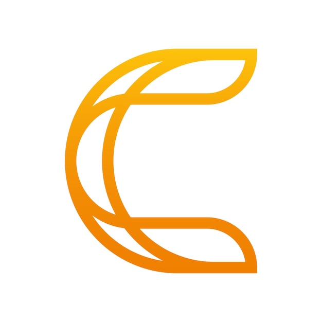 Concepto de diseño de logotipo C simple aislado sobre un fondo blanco