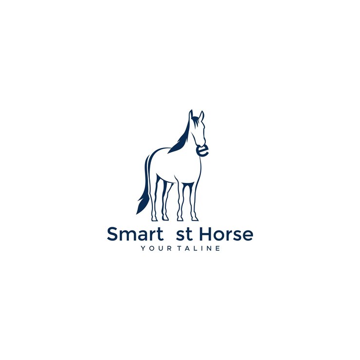 concepto de diseño de logotipo de caballo más inteligente logotipo premium
