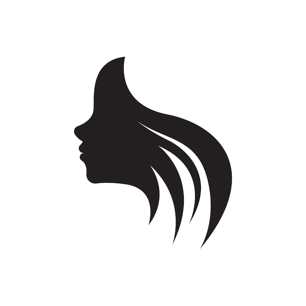 Concepto de diseño de logotipo de cabello femenino