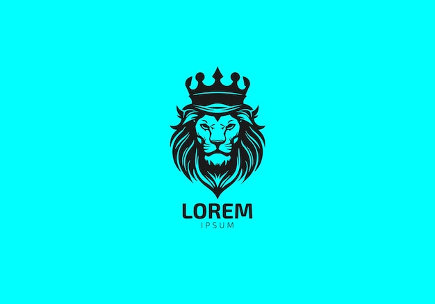 Concepto de diseño de logotipo de cabeza de león Vector de plantilla de diseño de logotipo de rey Leones con icono de corona
