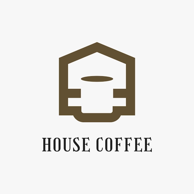 Concepto de diseño de logotipo de café de casa