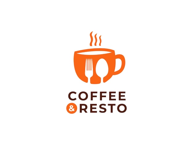 Concepto de diseño de logotipo de café y restaurante