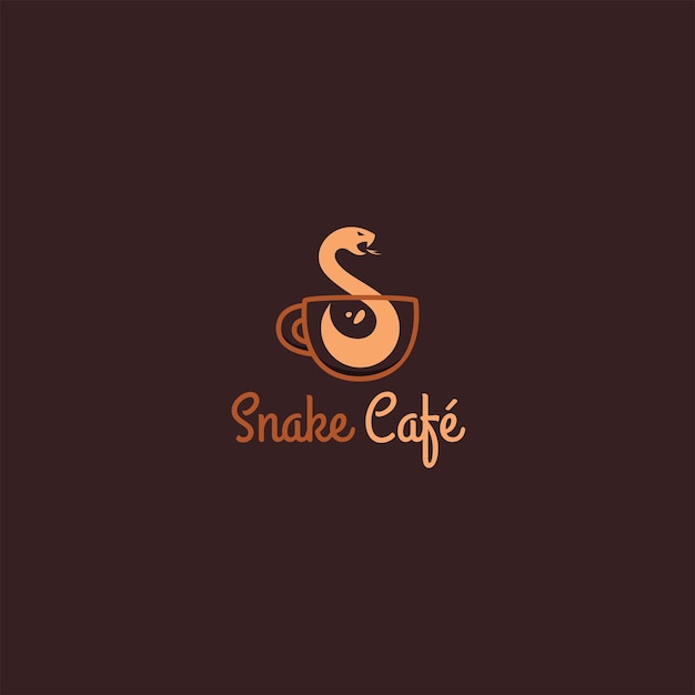 concepto de diseño de logotipo de café serpiente