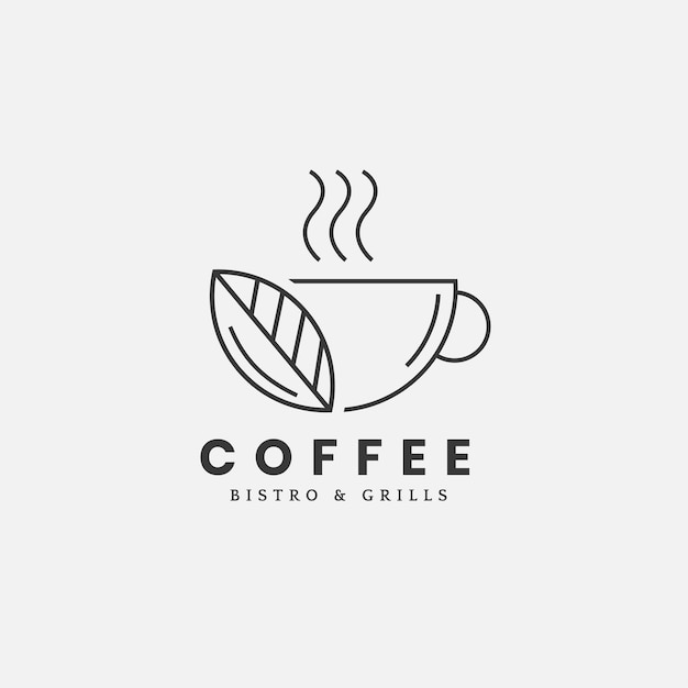 concepto de diseño de logotipo de cafetería o restaurante