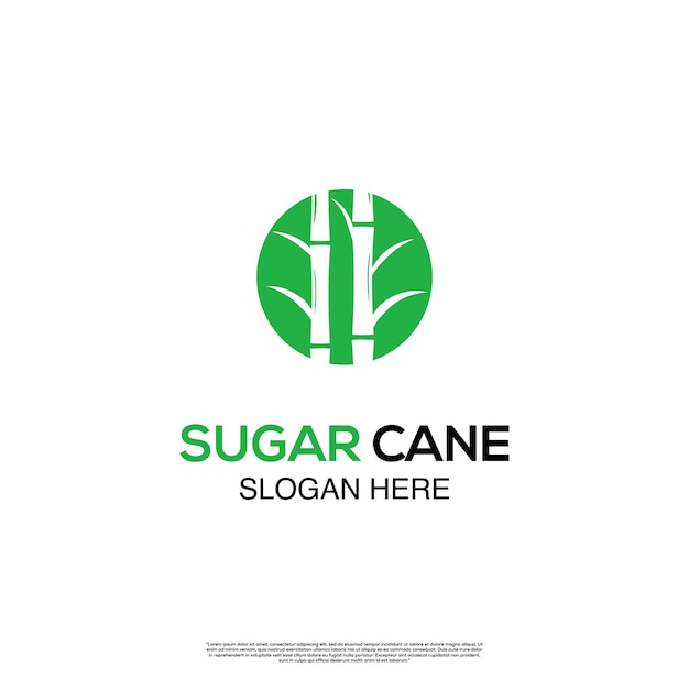 Concepto de diseño de logotipo de caña de azúcar logotipo de caña de azúcar en icono de plantilla de círculo