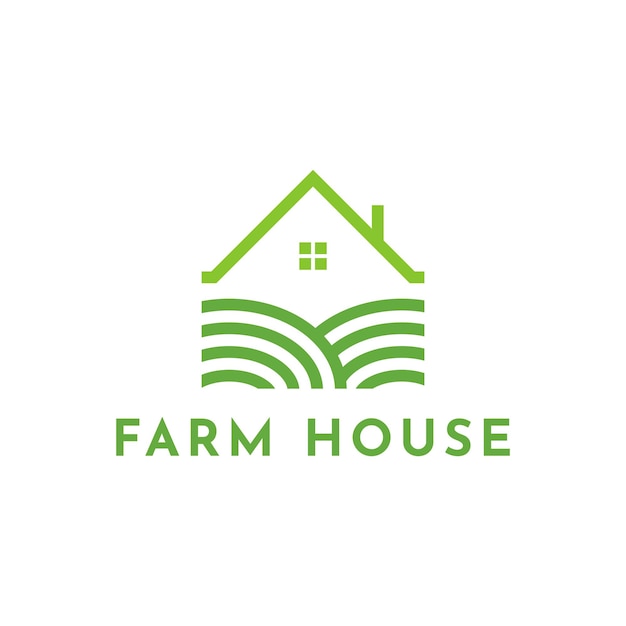 Concepto de diseño de logotipo de casa de granja